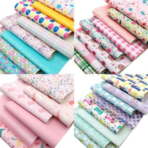 20x33cm Egg Easter Faux Synthetic Leather Set Fabric For Bow-knot Bags Wallet Earring Phone Case Scrapbook DIY,1Yc16678