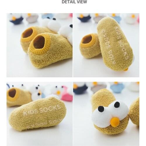 Newborn Cotton infant Anti - slip socks floor Baby socks Boys Girls Cartoon big eyes Pattern Baby Toddler short socks