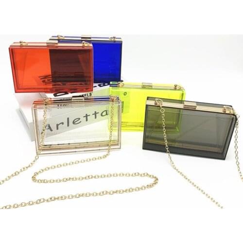 2021New Arcylic Transparent Clutch Bag for Women Candy Color Dinner Bag Fashionable Cross-slung Mini Feast Handbag