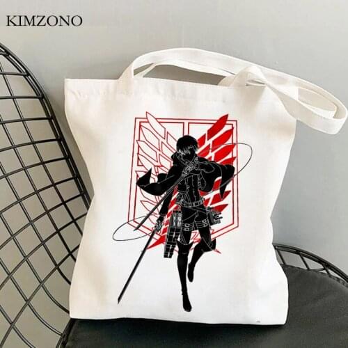 Attack on Titan shopping bag grocery reusable jute bag recycle bag shopper bag sac cabas tote boodschappentas fabric sac toile
