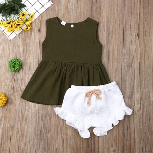 Toddler Baby Girl Floral Ruffle Tops+Tutu Skirt Kid Outfit Summer Infant Baby Clothing