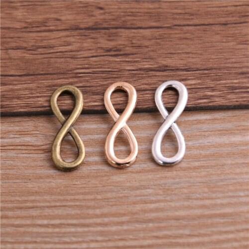 30PCS 8*23mm Infinity Symbol Connectors Three Color Plated Pendants Jewelry Making DIY Handmade Craft