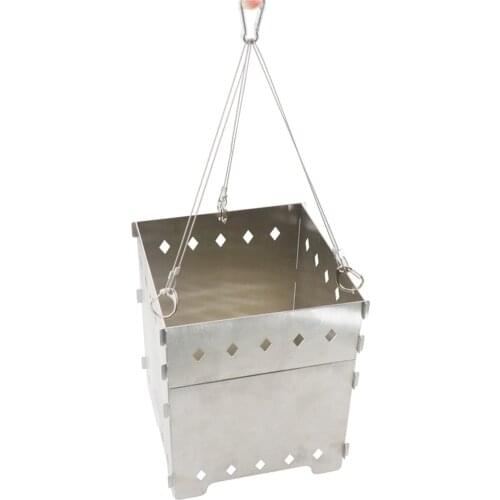 Camping Hanging Stove Stainless Steel Outdoor Camping Hanging Stove Pot BBQ Picnic Grill Stove Camping BBQ Cooking Equipment
