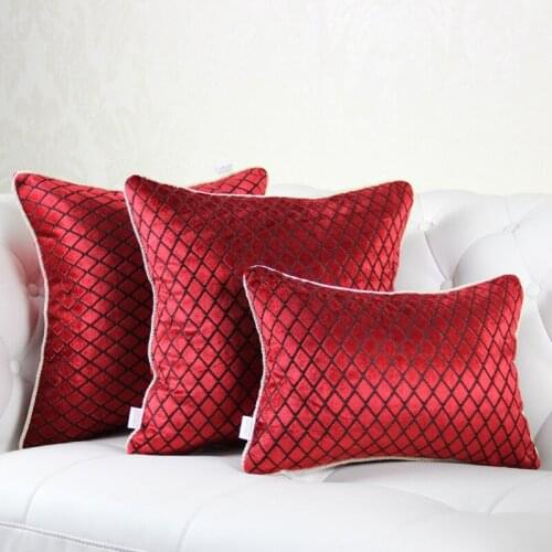 Luxury Decorative Red /purple Pillows Cushion Cover Jacquard Geometric Sofa Home Decorative 30x42/45x45/40x60/50x50cm