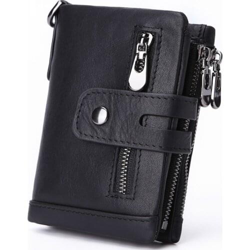 Luxury Designer Men Wallet Genuine Leather Bifold Short Wallets Male Hasp Vintage Purse Coin Pouch Multi-functional Cards Pocket