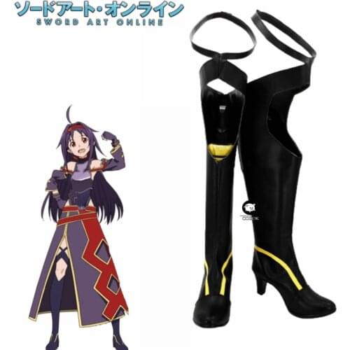 Sword Art Online ALfheim Online SAO ALO Konno Yuuki Mothers Rosario Purple Shoes Cosplay Boots