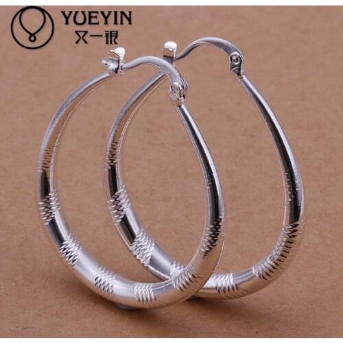 New supplies Hoop earrings fashion silver plated Jewelry round shape earring high quality E294