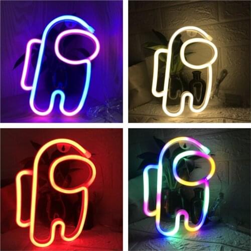 LED Neon Lamp Sign Astronaut Game Lamp Neon Wall Lights Night Light for Room Holiday Party Decor Cool Birthday Christmas Gift