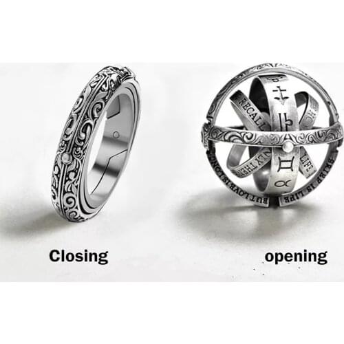 Vintage Astronomical Ball Rings For Women Men Creative Complex Rotating Cosmic Finger Ring Jewelry jz516