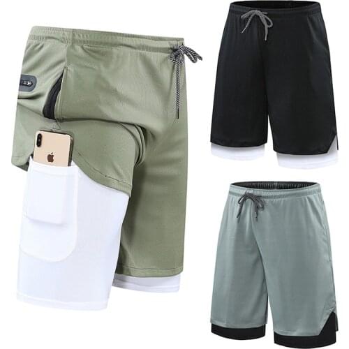 High Quality Men sport Running Shorts 2 IN 1 compress Jogging Fitness Racing Shorts Training Track athletics tight Short 4XL