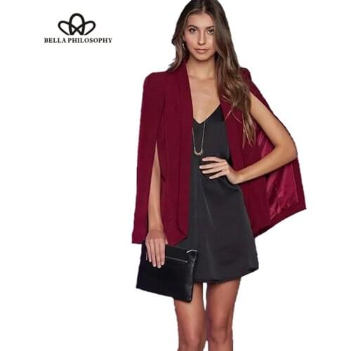 Bella Philosophy 2018 outwears cape female jacket autumn new women shawl women blazer casual office lady