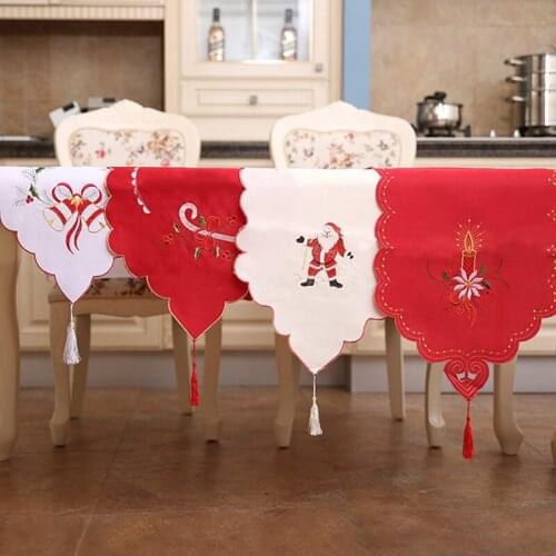 1PC Christmas Home Table Mats Ornaments 40*170cm Xmas Crochet Pad Christmas Ornaments Home Decorations Santa Claus