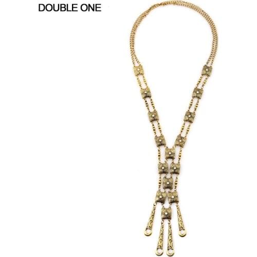 2017 Fashion Bohemian Women Statement Maxi Long Necklace Collier Colar Gold Silver Vintage Collar Boho Necklace Fine Jewelry