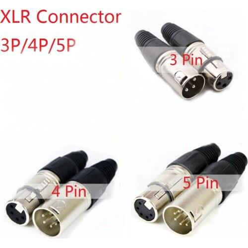 2020 Audio Cable Plug Connectors Cannon Cable Terminals Hot sale 1pc Male & Female 3-Pin 4-Pin 5-Pin XLR Microphone
