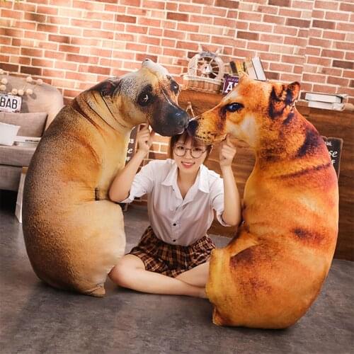 3D Puppy Shape Cushion Throw Pillow With PP Cotton Inner Cartoon Sofa Toys Sleeping Pillow Plush Gift For Children Home Decor