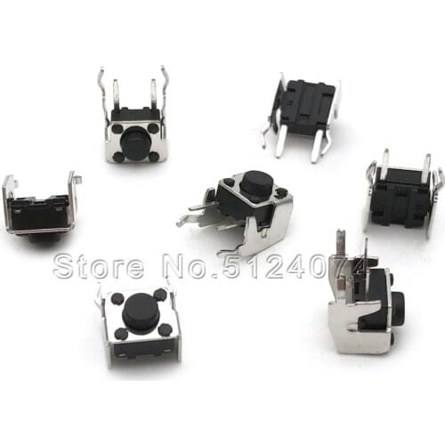 50pcs/lot 6×6×6mm Horizontal with bracket switch 6*6*6MM touch switch micro key switch horizontal button switch copper pin