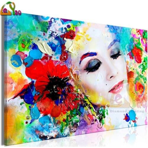 Colourful Thoughts Woman 5D DIY Diamond Painting Full Square/Round Diamonds Embroidery Abstract Wall Decorations Craft Kits