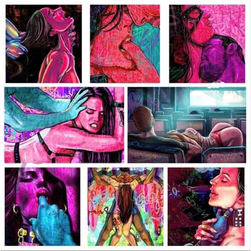 New 5D Diy Diamond Painting Coloring Lady For Adults Kits Oil Painting By Numbers Drawing An Canvas Home Decor