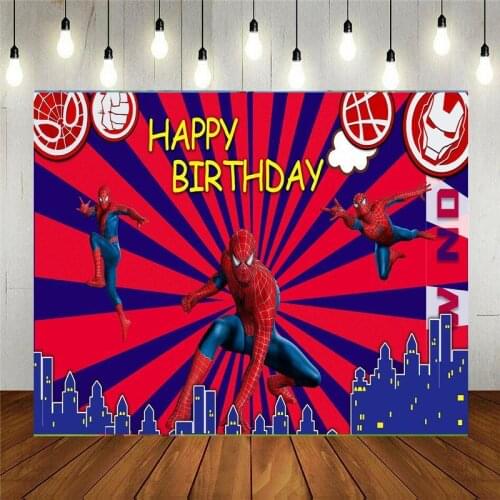 Anime Superhero Cartoon Picture Child Birthday Scene Decoration Layout Vinyl Backdrop Photo Studio Photography Background
