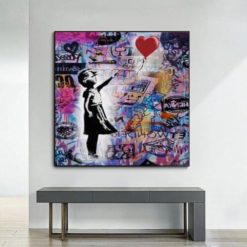 Banksy Street Art Canvas Graffiti Balloon Girl Art Poster Printed Pictures Wall Art Decoration POSTER for Living Room Decor
