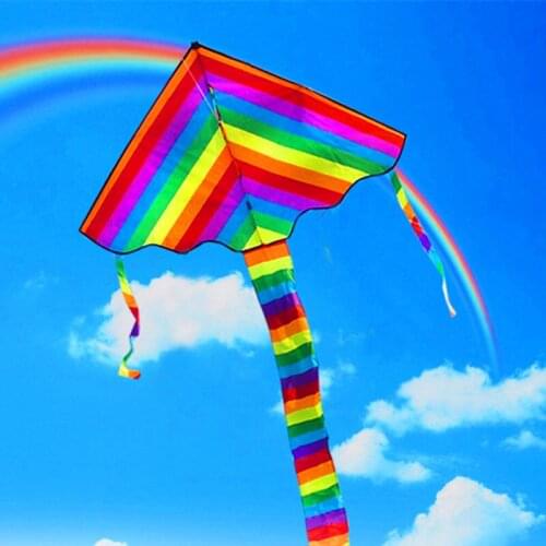 Free shipping delta rainbow kite ripstop nylon fabric factory outdoor toys parafoil kite flying eagle windsurf weifang kite