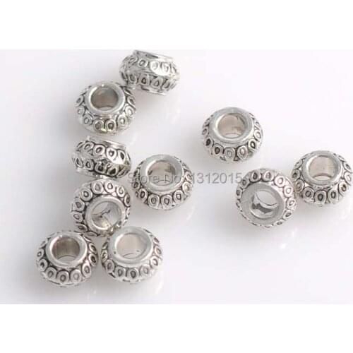 Free Shipping Wholesale Spacer Alloy&Metal Antique Silver Beads Jewelry making supplies 8.5x5.5mm,50Pcs,YTC0158