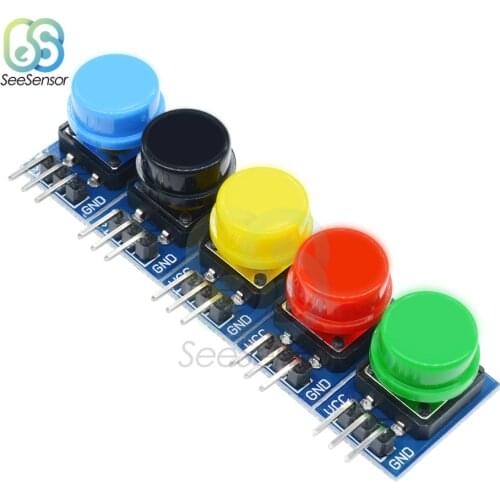 5pcs 12X12MM Big Key Module Big Button Module Light Touch Switch Module with Hat High Level Output for Arduino
