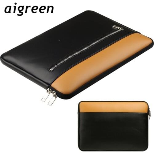 2021 aigreen Brand Laptop Bag 11,12,13,14,15,15.6 inch, PU Leather Waterproof Sleeve Case For Macbook Air Pro 13.3.15.4,Dropship