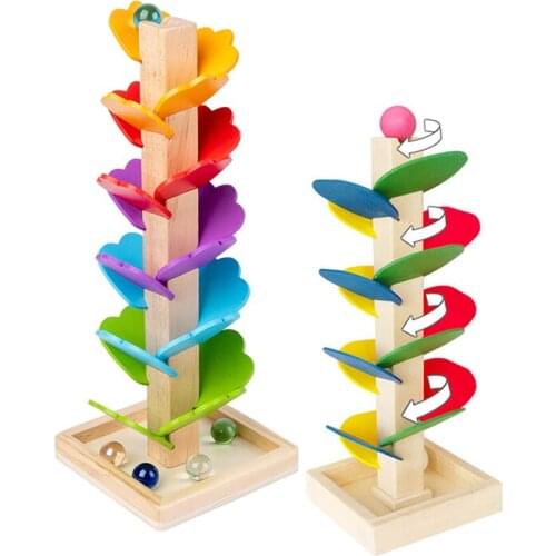 Colorful Tree Track Bead Educational Toys Children Marble Ball Running Track Game DIY Wooden Montessori Toys Gift For Children