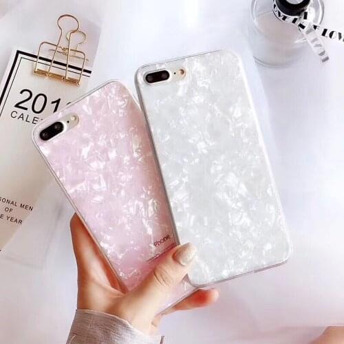 Tfshining Colorful Conch Shell Marble Phone Case For Samsung Note 10 S10 Plus S9 S8 Plus S10E Note 8 9 Acrylic Hard Girly Cover