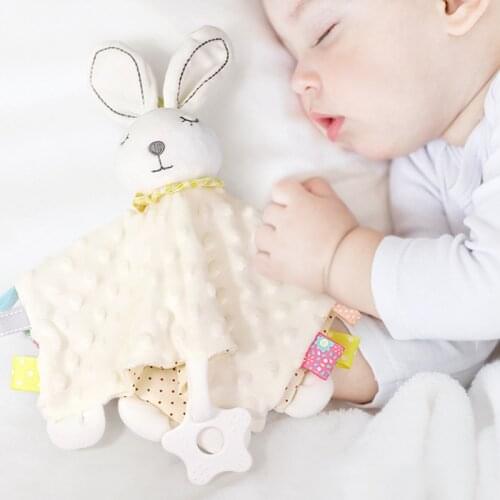 Baby Sleeping Dolls Plush Stuffed Toys Cartoon Bear Bunny Soothe Appease Towel Appease Doll For Newborn Soft Comforting Bib Gift