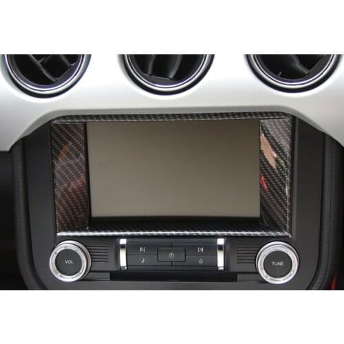 For Ford Mustang 2015-2017 Car Navigation GPS Decoration Frame Trim Sticker Car-styling Car-covers Carbon Fiber Style