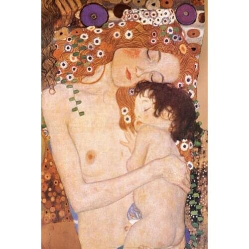 Home Decor Gustav Klimt Mother And Child --Silk Art Poster Wall Sticker Decoration Gift