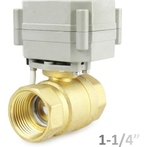 HSH-Flo 1-1/4" DN32 9-36VAC/DC 2 Way Motorized Ball Valve, 1.25 Inch Brass CR3-03 Electric Ball Valve