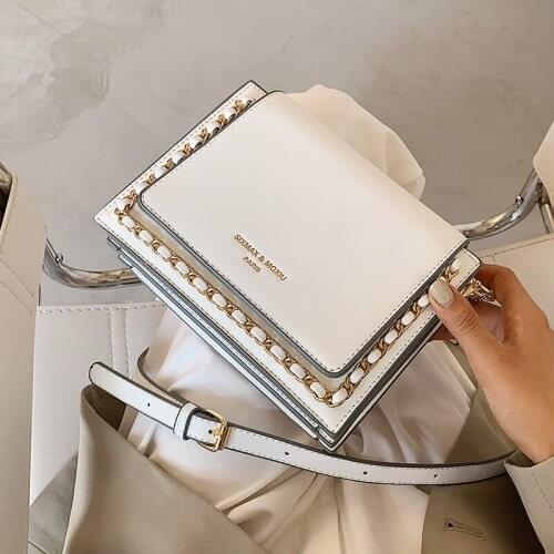 Elegant Female Square Crossbody Bag 2020 Fashion New High Quality Leather Womens Designer Handbag Chain Shoulder Messenger Bag