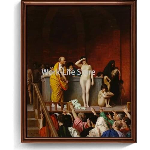 HD Roman Slave Market by Jean-Leon Gerome Canvas Print artistic replica Painting Poster Home Decor Classic art wall painting