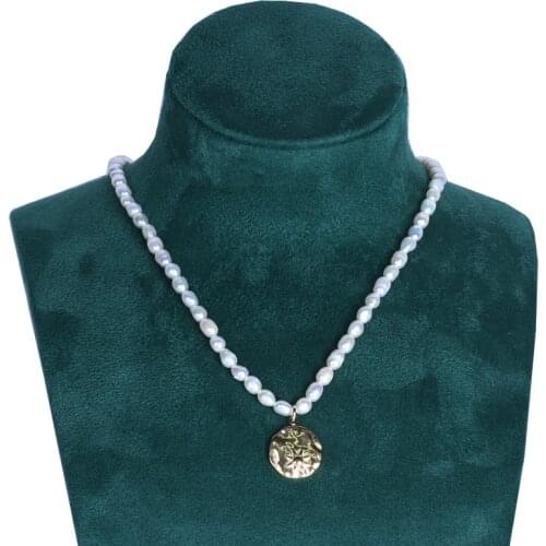 HOWAWAY Freshwater Pearl Necklace For Women Fashion Jewelry The Sun Choker Necklace Spring New Style Crystal Pandent