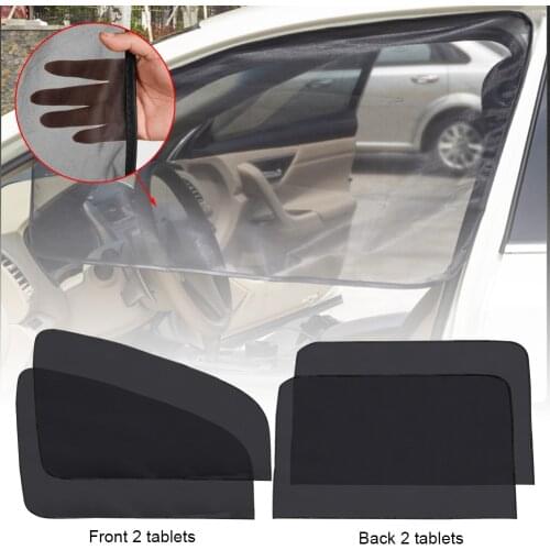 2pcs Car Front & Rear Side Window Sun Visor Shade Mesh Cover Sunshade Shield UV Protector Enhances Privacy Fits Most Car Model