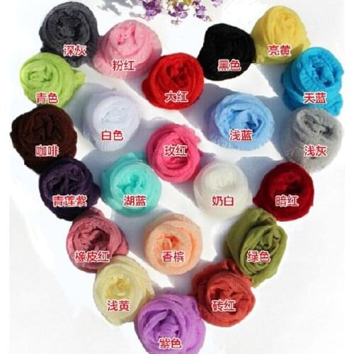 Beautiful Scarf Shawl Wrap Fashion Polyester Sweet candy Wrinkled scarves 200pcs free shipping EMS