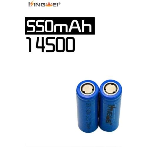20pcs kingwei IFR 3.2v 14500 li-ion battery 550mah LiFePO4 AA rechargeable lithium ion cell for camera solar light
