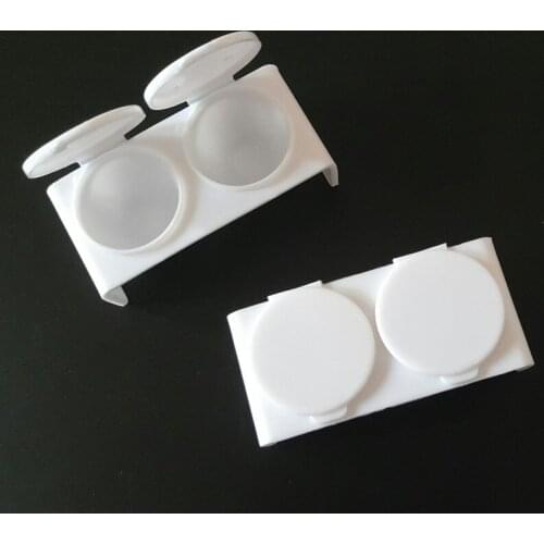 MAOHANG 1PCS White Nail Art Double Dappen Dish Case Acrylic Liquid Powder UV Gel Tips Tool