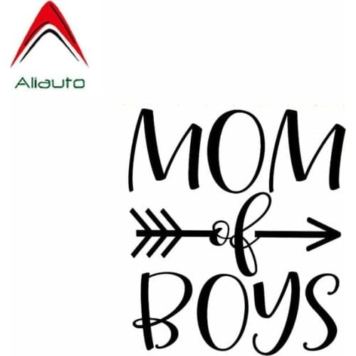 Aliauto Creative Funny Car Sticker Mom of Boys Arrow Vinyl Waterproof Sunscreen Anti-UV Reflective Decal Black/Silver,12cm*14cm