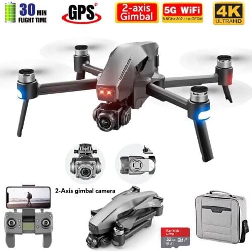 New GPS Drone 4k HD 2-Axis Gimbal Camera ESC 110° 5G Wifi FPV RC Quadcopter Brushless Motor Drones Distance 2km
