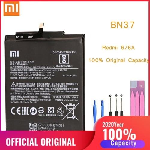 Original Phone Battery for Redmi 6 Battery Xiaomi hongmi 6A BN37 Replacement Batteries Xiomi hongmi Redmi6 bateria