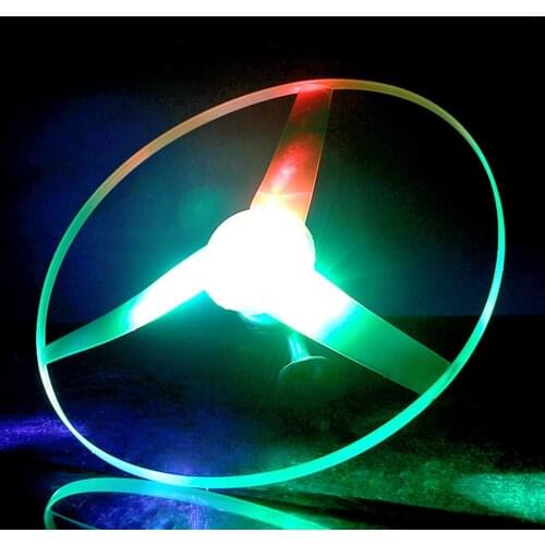 Plastic Pull Line Fly Disc LED Flashing Light Flying Saucer Disc Children Toy Early Learning Educational Machine Toy