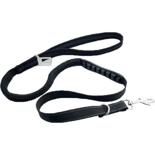 140cm Form Handle Dog Leashes With Emergency Grip Mulit-function Pet Accessories Car Safety Belt Black Quick Control Nylon Leash
