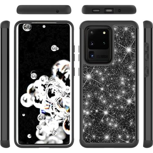 Shockproof Case for Samsung Galaxy S20 S 20 Ultra FE S20+ Plus 5G Glitter Luxury Back Phone Shell Screen Protective Cover