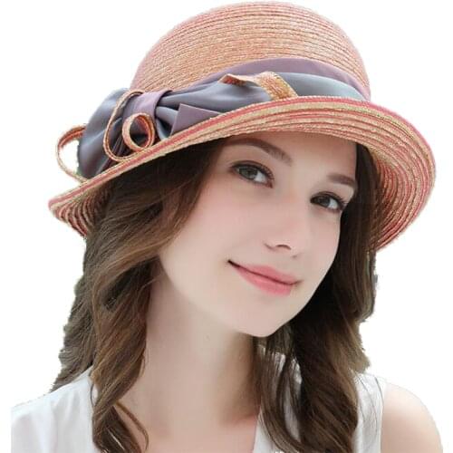 100% Natural Raffia Straw Hat For Women 2019 Summer Elegant Wide Brim Floppy Casual Beach Sunbonnet Fashion