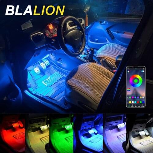 LED Car Interior Foot Ambient Lights Auto Decorative Atmosphere Lamp With USB APP Remote Music Control Multiple Modes RGB Strips