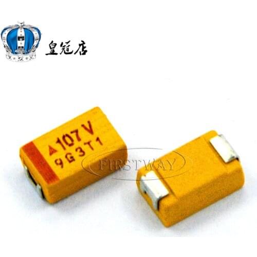 100PCS/LOT SMD tantalum capacitors 35V100UF 107V 100UF 35V D7343 D type yellow tantalum capacitors